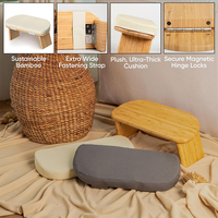 Chaise de méditation pliable portable WDF Factory Custom Yoga, banc de prière en bambou pour la réflexion et la paix