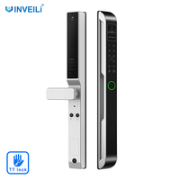 Cerradura Inteligente Biométrica TT Lock, Cerradura Digital con Conexión WiFi, Tarjeta de Memoria, Puerta de Vidrio, Manija de Aleación de Aluminio, Lector de Huellas Dactilares