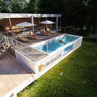 Nouvelle conception de toboggan en fibre de verre, échelle modulaire pour la maison, aire de jeux extérieure, pompe, modem, conteneur mobile 32 ports, piscine