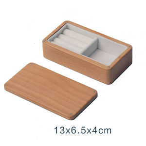 กล่องใส่เครื่องประดับไม้พกพา พร้อมโลโก้สั่งทำ รูปทรงสี่เหลี่ยมผืนผ้า สำหรับเก็บแหวน กล่องเก็บเครื่องประดับไม้สุดหรู - Product Image 5