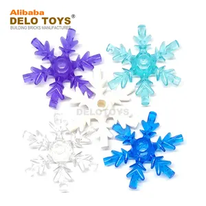DELO TOYS ( 5 Colors ) ABS material DIY Plastic building blocks bricks Rock 4 x 4 Crystal, Ice Snowflake transparent (NO.42409)
