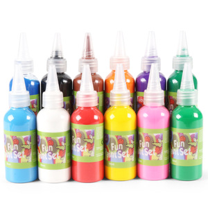 Bonne qualité enfants peinture 60ml doigt Pigment 12 couleurs <span class=keywords><strong>maternelle</strong></span> bricolage - Product Image 5
