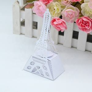 Decoraciones de quinceañera para boda, caja de papel para dulces de corte láser, <span class=keywords><strong>Torre</strong></span> eiffel de París - Product Image 4
