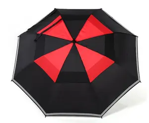 双顶篷雨伞大黑外套男伞高档手动开式高尔夫雨伞