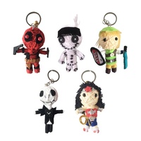 Porte-clés de mini poupée voodoo, mini jouet en peluche fait à la main, avec logo personnalisé, vente en gros, 20 pièces