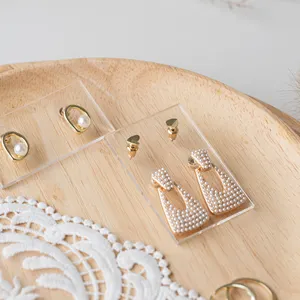 Tampilan anting-anting kartu papan latar akrilik transparan perhiasan rak pajangan perhiasan fotografi Prop dekorasi