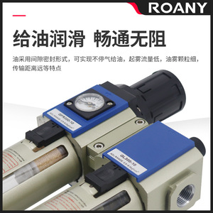 เครื่องกรองลม Airtac GFC200-08 พร้อมวาล์วควบคุมแรงดันและตัวแยกน้ำมันน้ำ สำหรับระบบลม - Product Image 2