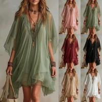 Nouvelle Collection Été : Ensemble Deux Pièces en Chiffon Style Européen (Haut et Jupe) – Robe de Plage Ample pour Femme