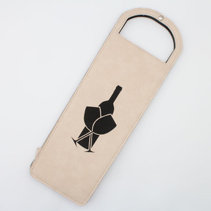 Souvenir PU White Leather Fold Portable Bottle Bag Carrier <strong>Winebag</strong> - Product Image 4