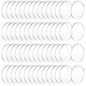 3 Zoll Acryl-Rohlinge Weihnachtsbaumschmuck Transparenter Kreisschmuck Klarer Runder Acryl-Weihnachtsbaumschmuck XQA088 - Product Image 1