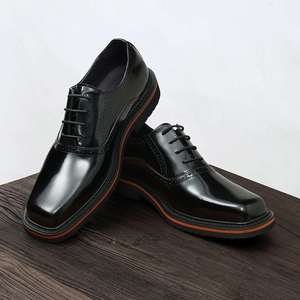 High Quality Luxury Casual Shoes Men Business Formal British Style Color Patchwork Lace-Up Square <b>Toe</b> Lightweight Breathable - Product Image 4