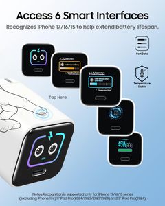 อะแดปเตอร์<span class=keywords><strong>ชาร์จ</strong></span> HYTO Smart Display Charger 45W Max GaN USB-C รุ่น 90 °   ปลั๊กพับได้พร้อมหน้าจอแสดงผลพลังงานแบบเรียลไทม์สำหรับ iPhone 18/17/16/15 - Product Image 3