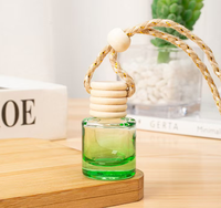 Diffuseur de parfum suspendu pour voiture 8 ml avec bouchon en bois, flacon de parfum en verre suspendu