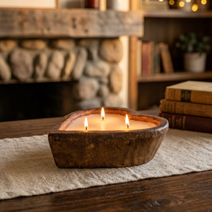 Porte-bougie artisanal en bois de manguier, bol à bougie en bois pour la décoration de la maison et de mariage à prix abordable - Product Image 3