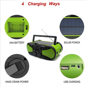 Radio d'urgence Portable résistante aux intempéries à l'ouragan manivelle batterie solaire alimentation AM FM NOAA SOS alerte chargeur de téléphone portable <span class=keywords><strong>musique</strong></span> - Product Image 4