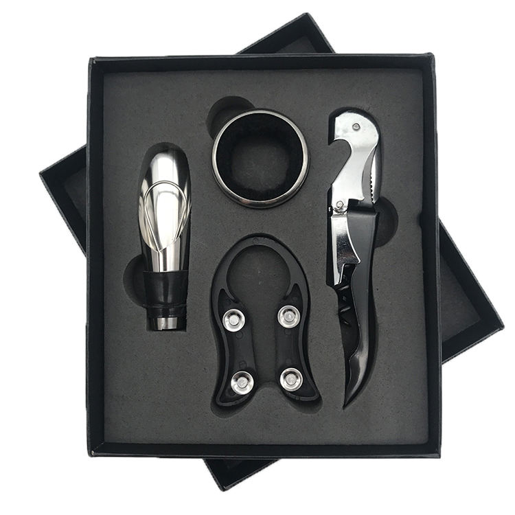 2 Knives Pourer 4pcs Set Black Box