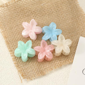 Pinza de Pelo Pequeña con Diseño Dulce de Flor Hawaiana de Mármol de 3cm, Accesorios para el Cabello de Niñas, Flor de Huevo Rosa Bauhinia, Pinza de Pelo Pequeña para Mujer - Product Image 2