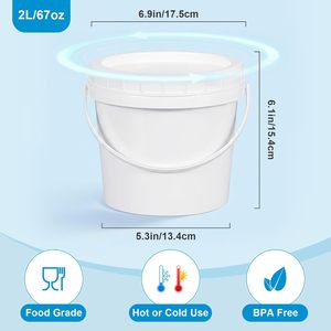 Envase de 48 oz para Alimentos con Impresión OEM de Grado Alimenticio Cubo para donuts mini de plástico PP de 1.5L con asa de color personalizado, contenedor para alimentos - Product Image 6