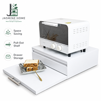 Étagère coulissante en acier au carbone à un niveau pour four à micro-ondes, organisateur de rangement pour appareils électroménagers, gain de place pour comptoir de cuisine