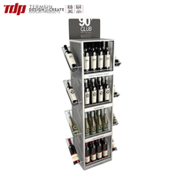 Étagère de présentation de vin rouge en acrylique à 3 niveaux sur pied TDP, présentoir de whisky, étagère de présentation de spiritueux, présentoir de vente au détail POP