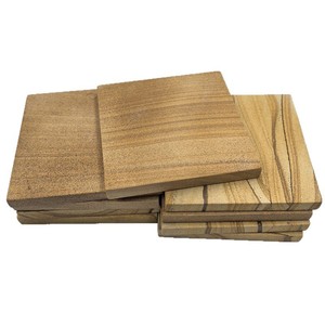 Posavasos cuadrado de madera de 10x10 cm, color madera natural, duradero, aislante del calor, antiescaldante, para protección de bebidas - Product Image 4
