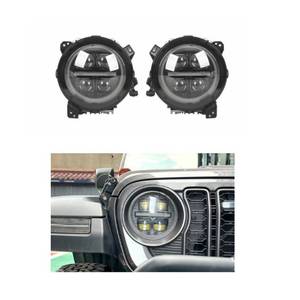 ไฟหน้าโปรเจคเตอร์ LED ทรงกลม 7 นิ้ว 4 ลำแสง สว่างพิเศษ ตัวเรือนอะลูมิเนียมหล่อขึ้นรูป สำหรับ Wrangler JK <span class=keywords><strong>JL</strong></span> อะไหล่ตกแต่งออฟโรด - Product Image 1