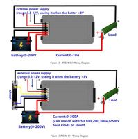 PZEM-015 10A/50A/100A/200A/300A testeur de batterie numérique compteur d'énergie capacité de puissance impédance testeur d'électricité résiduelle shunt