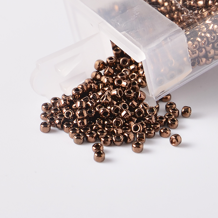 Manik-manik Kaca Jepang Merk Glass Seed Beads 12/0 Warna Tembaga