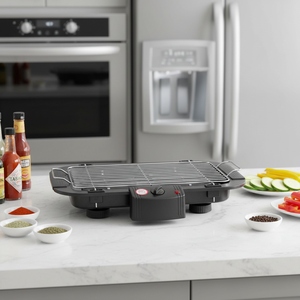 Barbecue électrique portable multifonctionnel en acier inoxydable de 2000 W <span class=keywords><strong>avec</strong></span> contrôle de la température, sans fumée, <span class=keywords><strong>avec</strong></span> <span class=keywords><strong>bac</strong></span> à <span class=keywords><strong>eau</strong></span> - Product Image 1