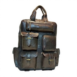 Sac à main pour femme en cuir véritable personnalisé, imprimés animaliers, boutons, chaînes, fermeture ouverte, imperméable, usage quotidien - Product Image 3