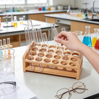 Petit support en bois pour tubes à essai, économique, non fini, pour laboratoire, support de rangement pour brosses et bouteilles d'huiles essentielles