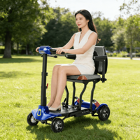 Trottinette électrique légère de 15,8 kg, pliable manuellement, à 4 roues, pour adultes, idéale pour les voyages en ville et les déplacements aériens.