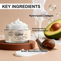 Crème hydratante en gros à base de bave d'escargot, collagène hydrolysé, beurre de karité et filtrat de sécrétion d'escargot, pour tous types de peaux