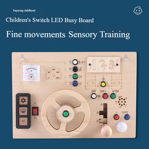 Personalizzabile in legno luce Led occupato bordo educativo sensoriale analogico volante circuito Montessori giocattoli per bambini - Product Image 2