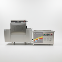 Lave-vaisselle à convoyeur compact en acier inoxydable 304, capacité de 500 assiettes/heure, option sans séchage