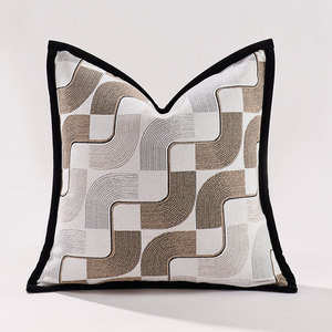 Stripe Jacquard maison housses de <span class=keywords><strong>coussin</strong></span> moelleux jeter maison oreiller couvre Chenille maison taie d'oreiller pour salon - Product Image 4