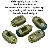 Nouveau Distributeur d'Appâts Creux Rocket Bait Feeder avec Poids Intégré, Émerillon Anti-Torsion et Couvercle Anti-Déchirure, 20 à 60g pour la Pêche à la Carpe