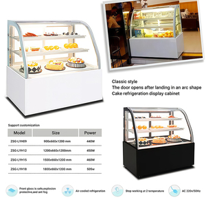 Thương mại trở lại cửa trượt trong suốt cong kính bánh hiển thị mát tủ lạnh bánh bánh ngọt đứng Showcase Máy làm lạnh - Product Image 2