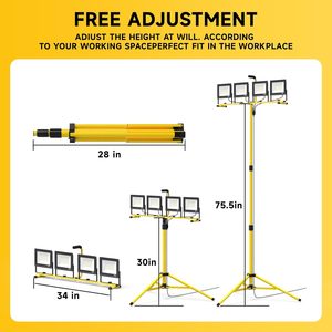 Plug in <b>Led</b> Work <b>Light</b> With Stand 28000 Lumen 110V/220-240V 4 Adjustable Head Outdoor Flood <b>Lights</b> WD-460T2 Plug in <b>LED</b> Work Lig - Product Image 4