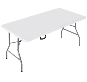 <span class=keywords><strong>Table</strong></span> <span class=keywords><strong>de</strong></span> banquet <span class=keywords><strong>pliante</strong></span> en plastique blanc pour restaurant, vente chaude, <span class=keywords><strong>table</strong></span> rectangulaire bon marché en HDPE pliable pour mariage en extérieur - Product Image 1