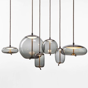 Lámpara <span class=keywords><strong>Colgante</strong></span> Creativa para Restaurante, <span class=keywords><strong>Cocina</strong></span>, Bar, Lámpara <span class=keywords><strong>Colgante</strong></span> de Bola de Vidrio Ahumado para Comedor - Product Image 6