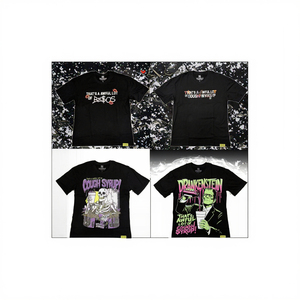 เสื้อยืดแขนสั้นผู้ชายผ้าฝ้าย 100% สำหรับฤดูร้อน คุณภาพสูง พิมพ์ลายกราฟิก 'Awful Lot Cough Syrup' ดีไซน์ดิจิทัล ทรงหลวม - Product Image 2