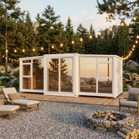 Maison conteneur modulaire préfabriquée, appartement capsule à 2 étages, unité de bureau détachable, salon à toit en pente, chambre, entrée d'école