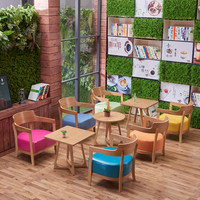 Ensemble de meubles en bois rond très vendu, tables à manger au design moderne pour café