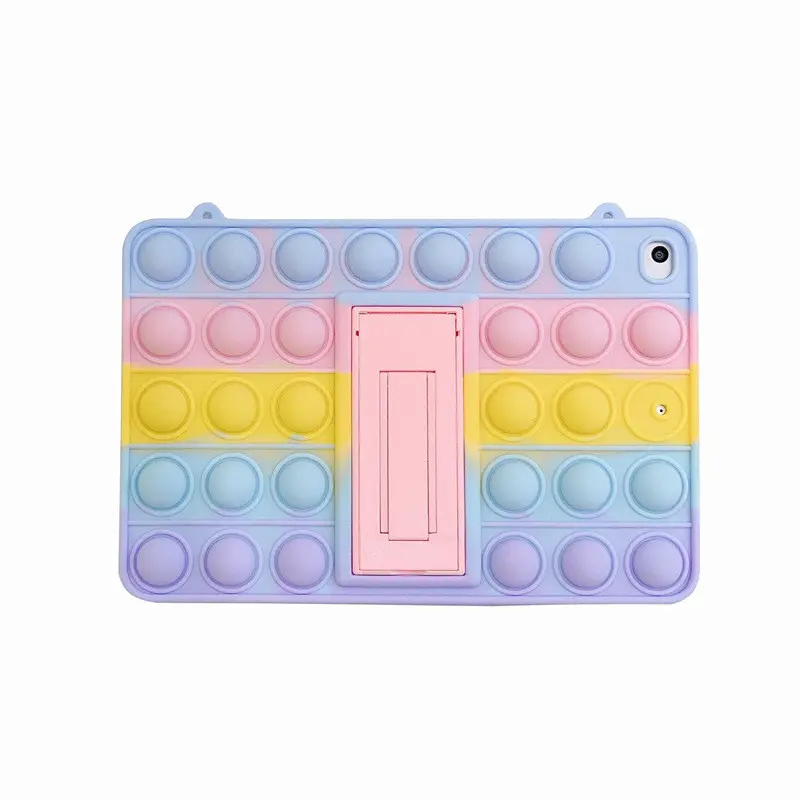 Regenboog Siliconen Case Voor Ipad Push Pop Het Bubble Fidget Speelgoed Cover Voor Ipad Pro 11 2018 10.2/9.7 inch Tablet Case Voor Kinderen