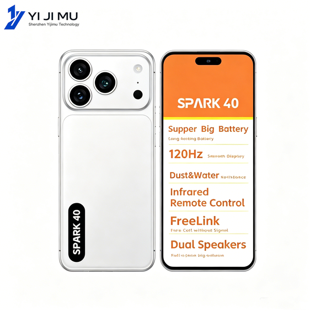Factory Price Spark 40 Large Memory 16G/22g+1TB/2TB Android 16 7.3 Inch Al Scene Perforated Screen ODM/OEM Mobile Phones