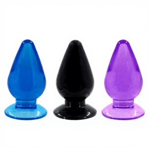 Set di plug anali giganti con ingresso posteriore, include misure S, M, L, plug anale in cristallo altamente trasparente - Product Image 2