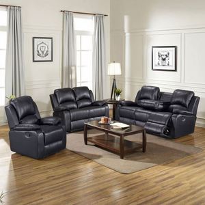 Juego de Sofás de Diseño Italiano Moderno y Lujoso para Sala de Estar en Forma de L con Funciones Extensibles y Reclinables, Muebles de Confort Superior - Product Image 1