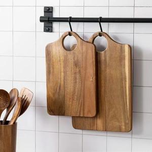 เขียงไม้อะคาเซียสำหรับหั่นพิซซ่าขนมปังผลไม้ถาดซูชิอุปกรณ์สำหรับใช้ในครัวกันลื่นที่แขวนได้ - Product Image 4