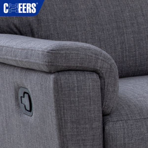 MANWAH cheer <span class=keywords><strong>Euro</strong></span> tissu rembourré 3 places canapé de salon inclinable manuel - Product Image 4